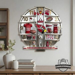 Arizona Cardinals 3D Visual Effect Acrylic Wall Clock