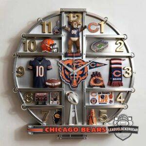 Chicago Bears Decorative 3D Visual Effect Acrylic Wall Clock