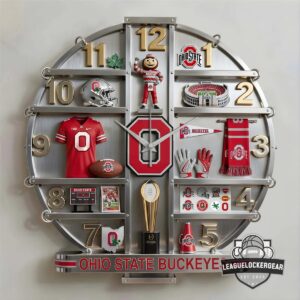 Ohio State Buckeyes 3D Visual Effect Acrylic Wall Clock