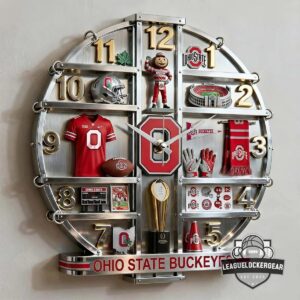 Ohio State Buckeyes 3D Visual Effect Acrylic Wall Clock