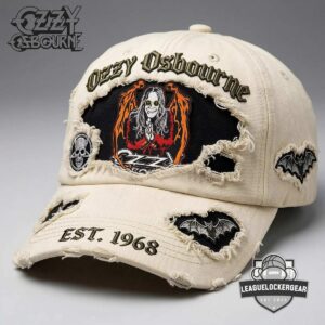 Ozzy Osbourne Est 1968 Distressed Patches Baseball Cap