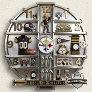 Pittsburgh Steelers Six-Time Super Bowl Champions Collectible Wall Clock