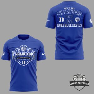 Duke Blue Devils Women's Basketball Back To Back ACC Champions 2025 2026 T-Shirt