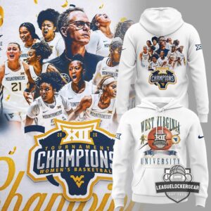 West Virginia Mountaineers 2026 Big 12 Tournament Champions Women's Basketball Hoodie