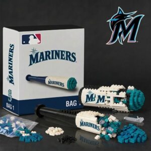Miami Marlins Baseball Bat Building Blocks Set