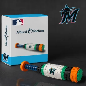 Miami Marlins Baseball Bat Building Blocks Set
