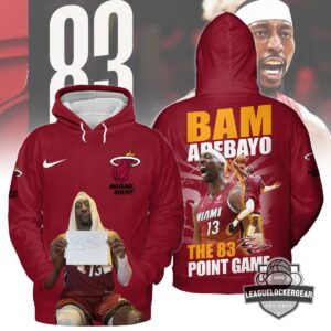 Bam Adebayo Miami Heat The 83 Point Game 3D Hoodie