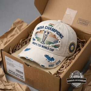 India Cricket Team Men's T20 World Cup Two-Time Champions 2007-2026 Distressed Cap
