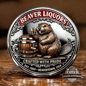 Beaver Liquors Serving Wet Beavers Since 69 Challenge Coin