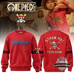 One Piece Straw Hat Pirates Neighbours Baseball Custom Name Sweatshirt