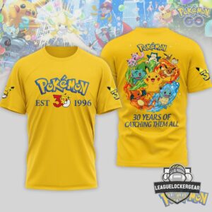 Pokémon 30th Anniversary 30 Years Of Catching Them All T-Shirt
