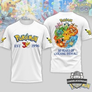 Pokémon 30th Anniversary 30 Years Of Catching Them All T-Shirt