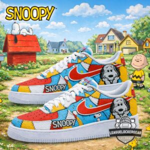 Snoopy Cartoon Patchwork Nike Air Force 1
