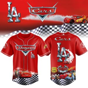 Los Angeles Dodgers Cars Lightning McQueen Baseball Jersey
