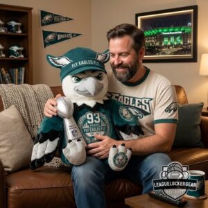Philadelphia Eagles 93rd Anniversary Swoop Eagle Pillow