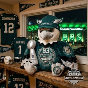 Philadelphia Eagles 93rd Anniversary Swoop Eagle Pillow