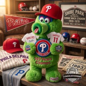 Philadelphia Phillies 143rd Anniversary Phillie Phanatic Pillow