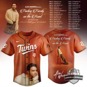 Alex Warren Finding Family on the Road 2026 World Tour Minnesota Twins Baseball Jersey