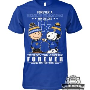 Kentucky Wildcats Snoopy Charlie Brown Forever A Fan Win Or Lose T-Shirt