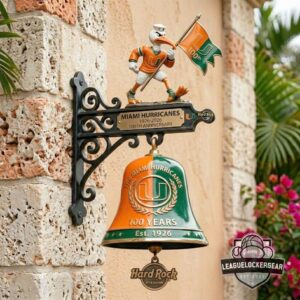 Miami Hurricanes 100th Anniversary 1926-2026 Hard Rock Stadium Wall Bell