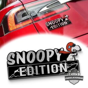 Snoopy In Red Baron Edition 3D Inlayed Car Name Badge