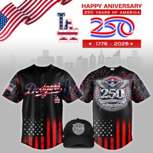 Los Angeles Dodgers 250 Years of America Anniversary Baseball Jersey