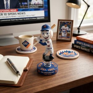 New York Mets 64th Anniversary 1962-2026 Car Dashboard Bobblehead