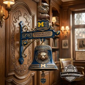Michigan Wolverines 147th Anniversary Football Tradition Hanging Bell