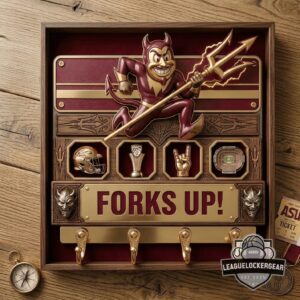 Arizona State Sun Devils Forks Up Wall Mounted Key Holder
