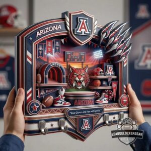 Arizona Wildcats Bear Down Sports Arena Wall Mounted Key Holder