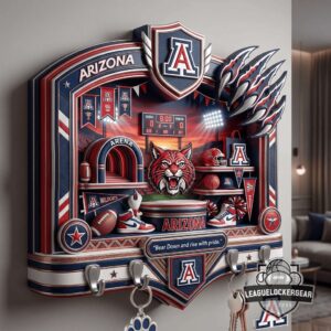 Arizona Wildcats Bear Down Sports Arena Wall Mounted Key Holder