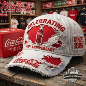 Coca-Cola Celebrating 140th Anniversary Since 1886 Distressed Hat