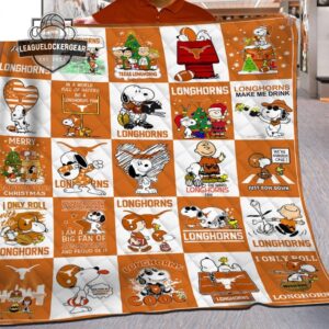 Texas Longhorns Snoopy Peanuts Football Quilt Blanket