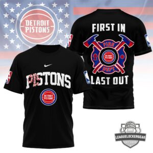 Detroit Pistons Firefighter First In Last Out T-Shirt