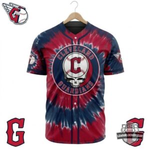 Cleveland Guardians x Grateful Dead Steal Your Face Tie Dye Baseball Jersey