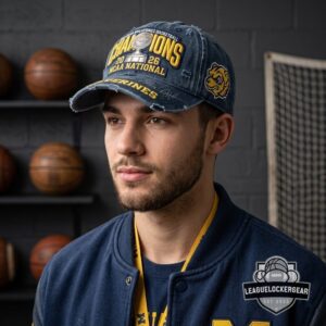 Michigan Wolverines Basketball 2026 NCAA National Champions Signed Distressed Hat