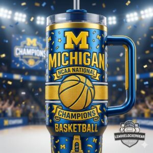 Michigan Wolverines NCAA National Champions Basketball Tumbler
