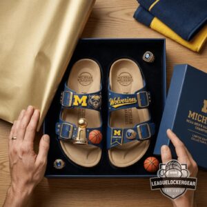Michigan Wolverines NCAA Men's Basketball Champions Sandals