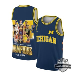 Michigan Wolverines NCAA Men's Basketball Champions 2025-2026 Basketball Jersey