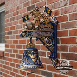 West Virginia Mountaineers Sculpted Mascot Hanging Wall Bell
