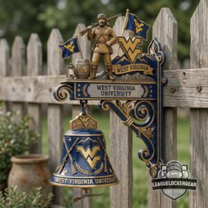 West Virginia Mountaineers Sculpted Mascot Hanging Wall Bell
