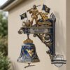 West Virginia Mountaineers Sculpted Mascot Hanging Wall Bell