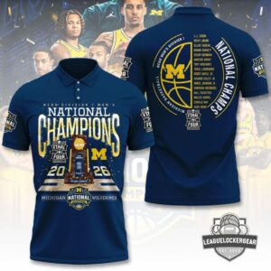 Michigan Wolverines 2026 NCAA Men's Basketball National Champions Polo Shirt