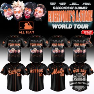 MLB x 5 Seconds Of Summer Everyone's A Star World Tour Baseball Jersey