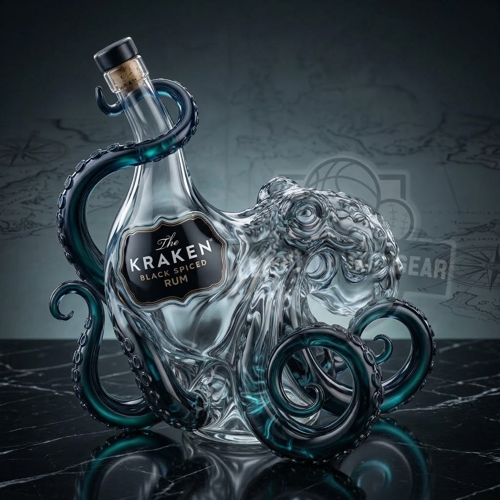 The Kraken Black Spiced Rum Octopus Whiskey Decanter