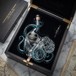The Kraken Black Spiced Rum Octopus Whiskey Decanter
