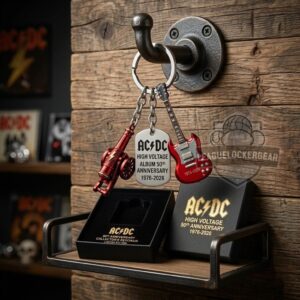 AC/DC High Voltage Album 50th Anniversary Keychain