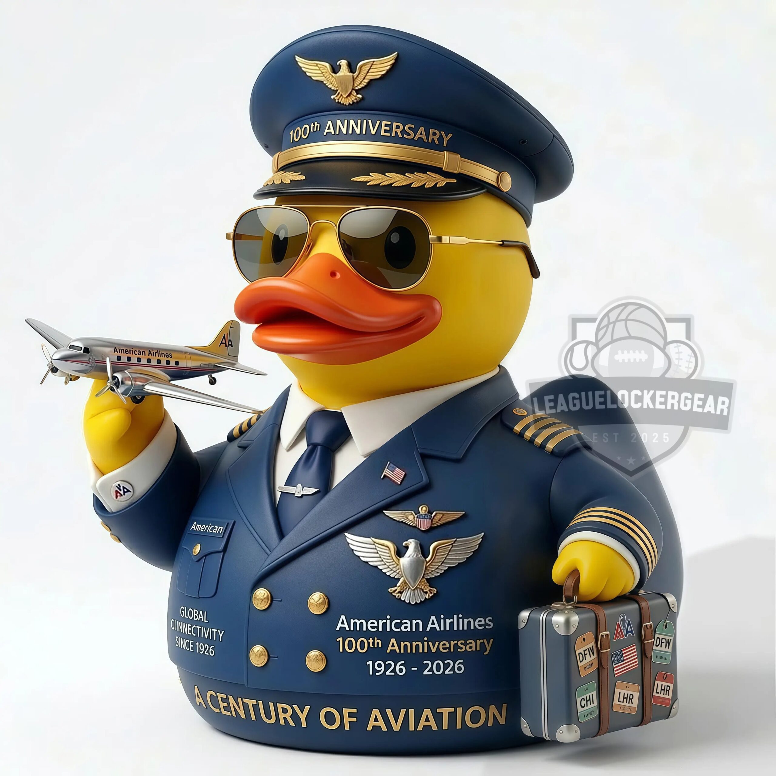 American Airlines 100th Anniversary Pilot Duck Figurine - Front View