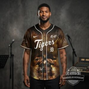Chris Brown Usher The R&B Tour Detroit Tigers Signed Baseball Jersey