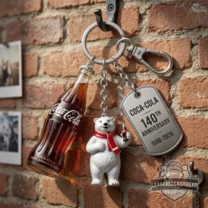 Coca-Cola 140th Anniversary Polar Bear Keychain